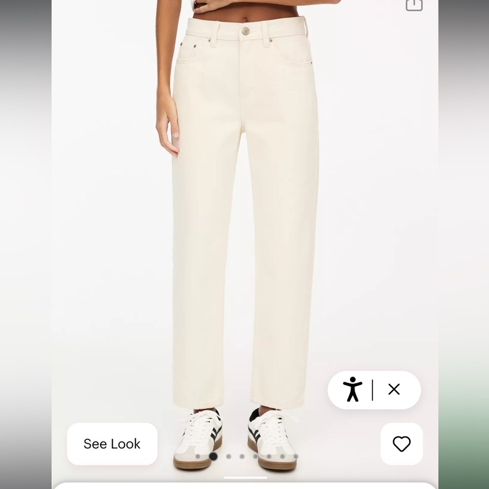 Pull&Bear Cream Straight Leg Jeans